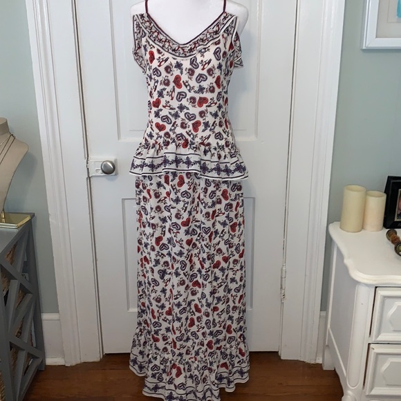 Max Studio Dresses & Skirts - MAX STUDIO MAXI DRESS WITH HEART AND BIRD PRINT